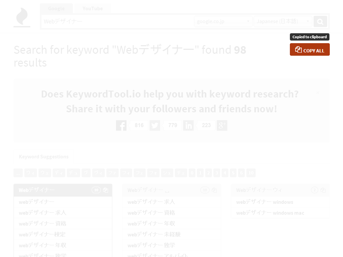 Keyword Tool